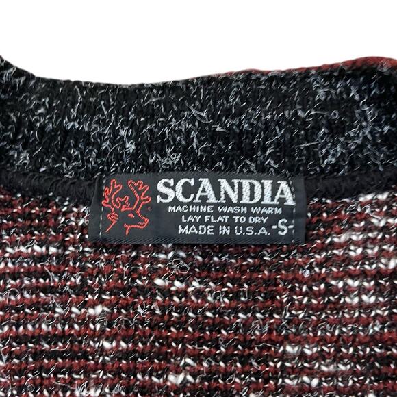 Vintage Scandia Cardigan Sweater Small Grandpa Abstract Eclectic Hipster Fuzzy - Picture 4 of 6